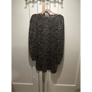 Max Studio Women’s Knitted Sweater Dress - Medium Marled Black and White